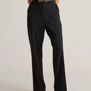 Quince 10 Italian Virgin Wool Straight Pants Black Business Office Work Career